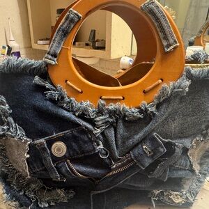 Distress Denim Purse ..